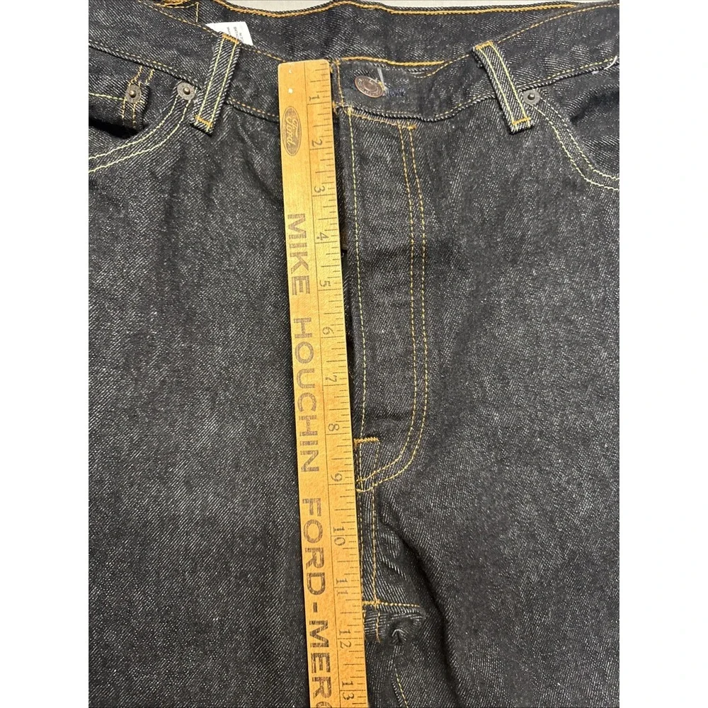 Levi's 501 Jeans 36x30 (34x28) Black Dark‎ Wash Button Fly Straight Leg Denim